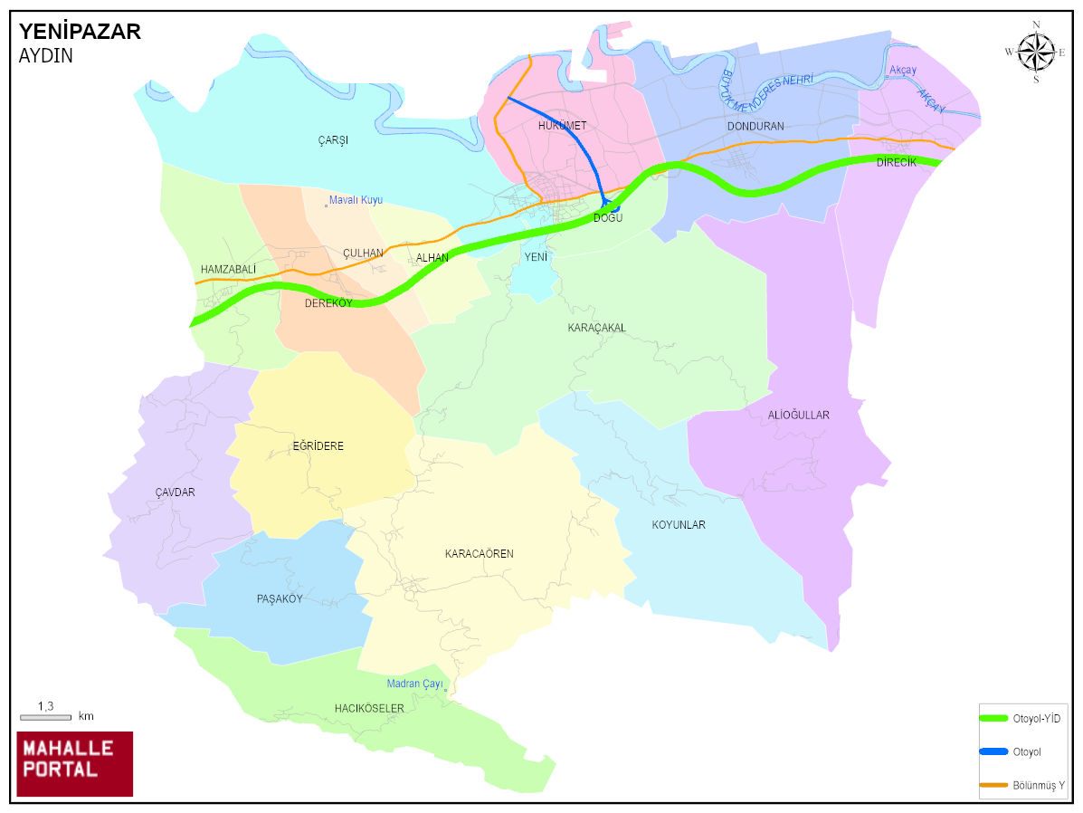 YENİPAZAR Mahalle Köy Haritası | İlçedeki Tüm Mahalle ve Köyler