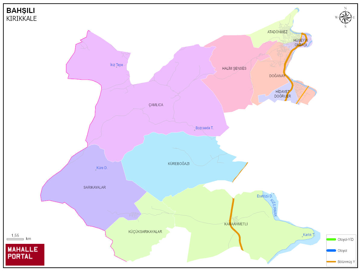 BAHŞILI Mahalle Köy Haritası | İlçe Mahalleleri ve Köy Sınırları