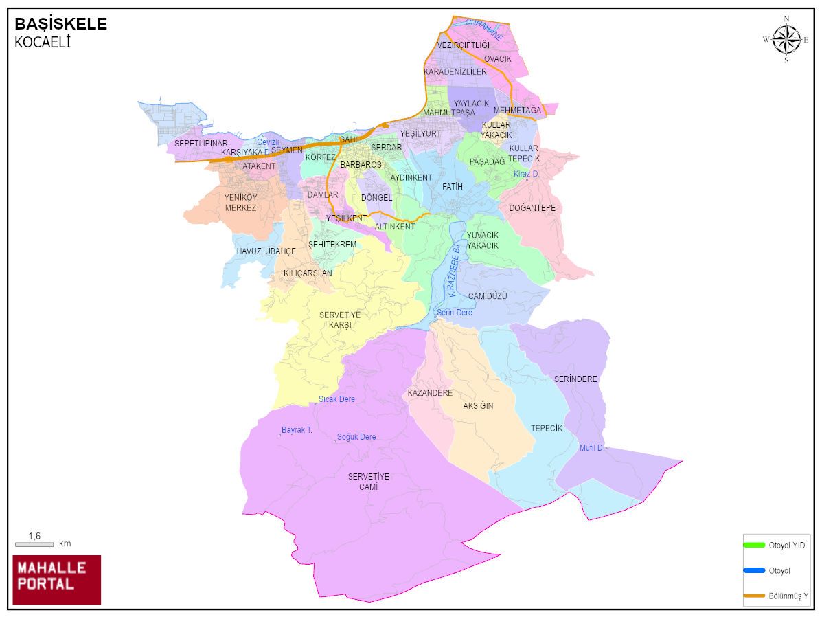 BAŞİSKELE Mahalle Köy Haritası | İlçe Mahalleleri ve Köy Sınırları
