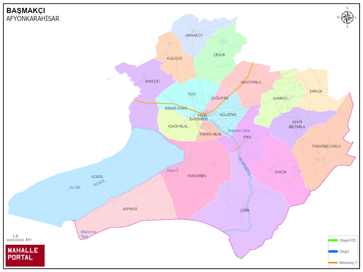 BAŞMAKÇI Mahalle Köy Haritası | İlçe Mahalleleri ve Köy Sınırları