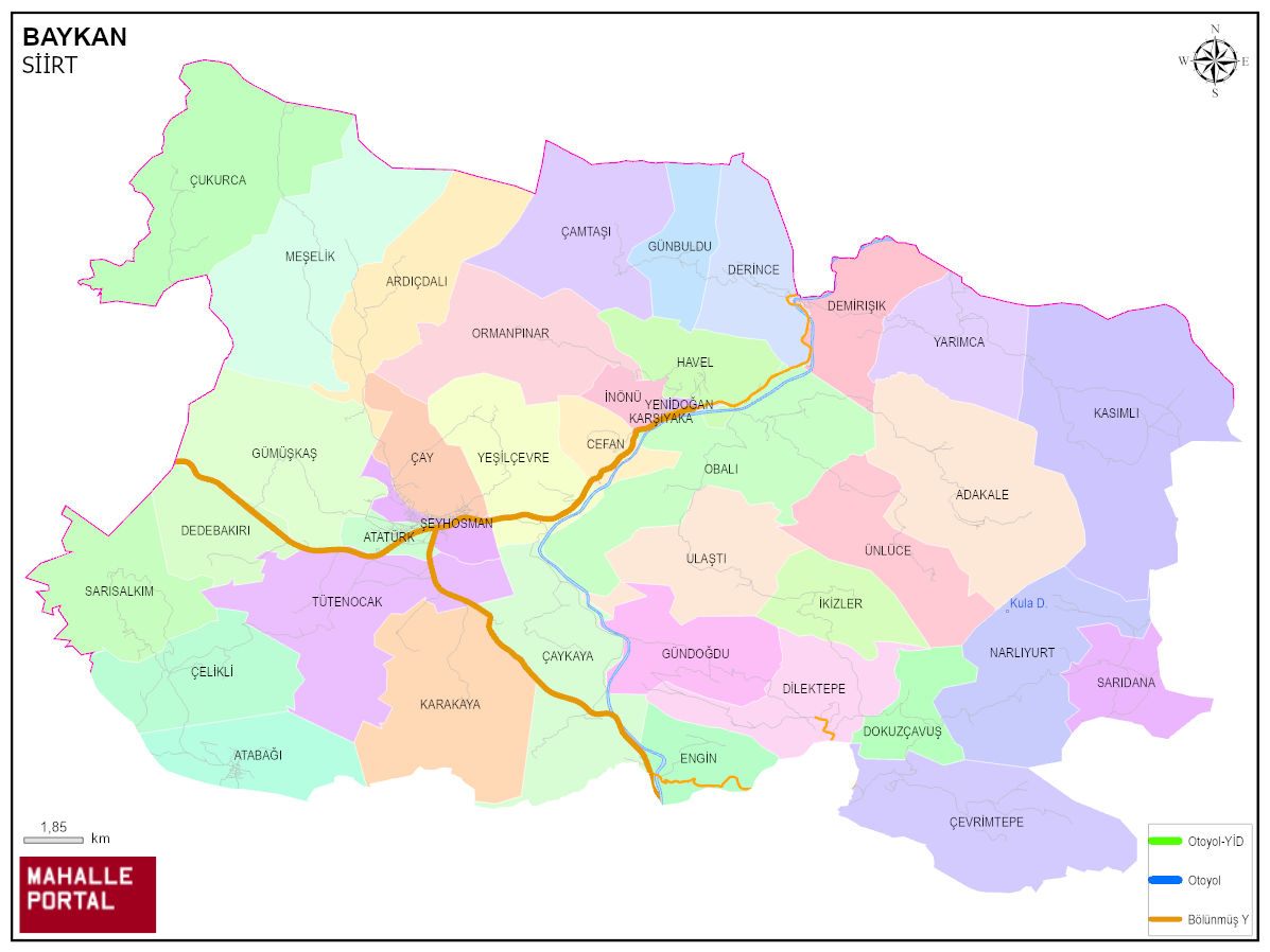 BAYKAN Mahalle Köy Haritası | İlçe Mahalleleri ve Köy Sınırları