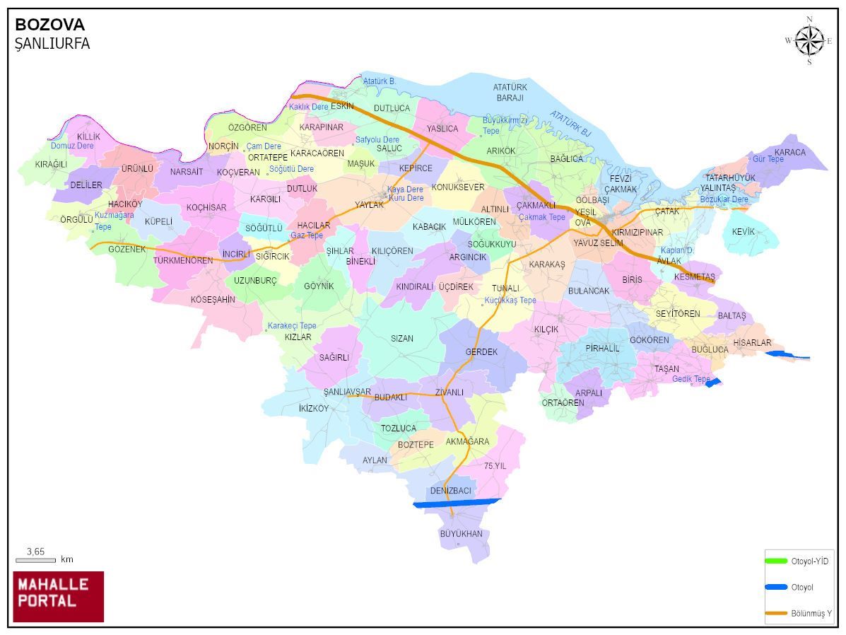 BOZOVA Mahalle Köy Haritası | İlçe Mahalleleri ve Köy Sınırları