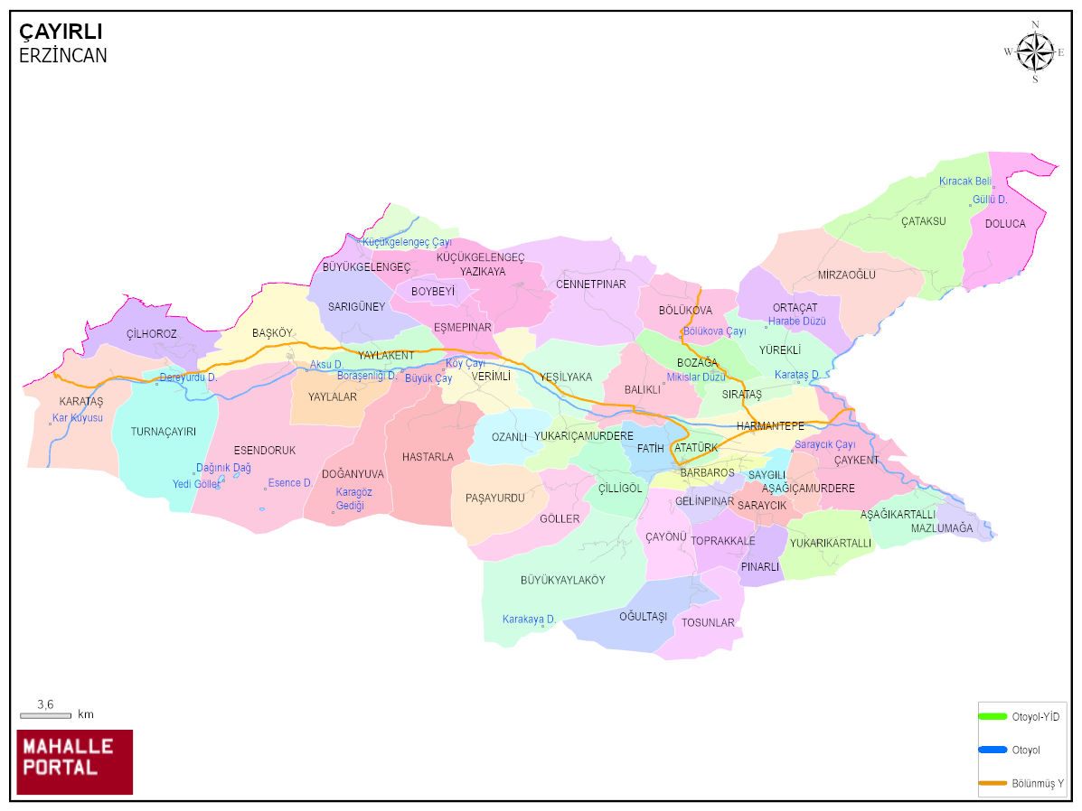 ÇAYIRLI Mahalle Köy Haritası | İlçedeki Tüm Mahalle ve Köyler