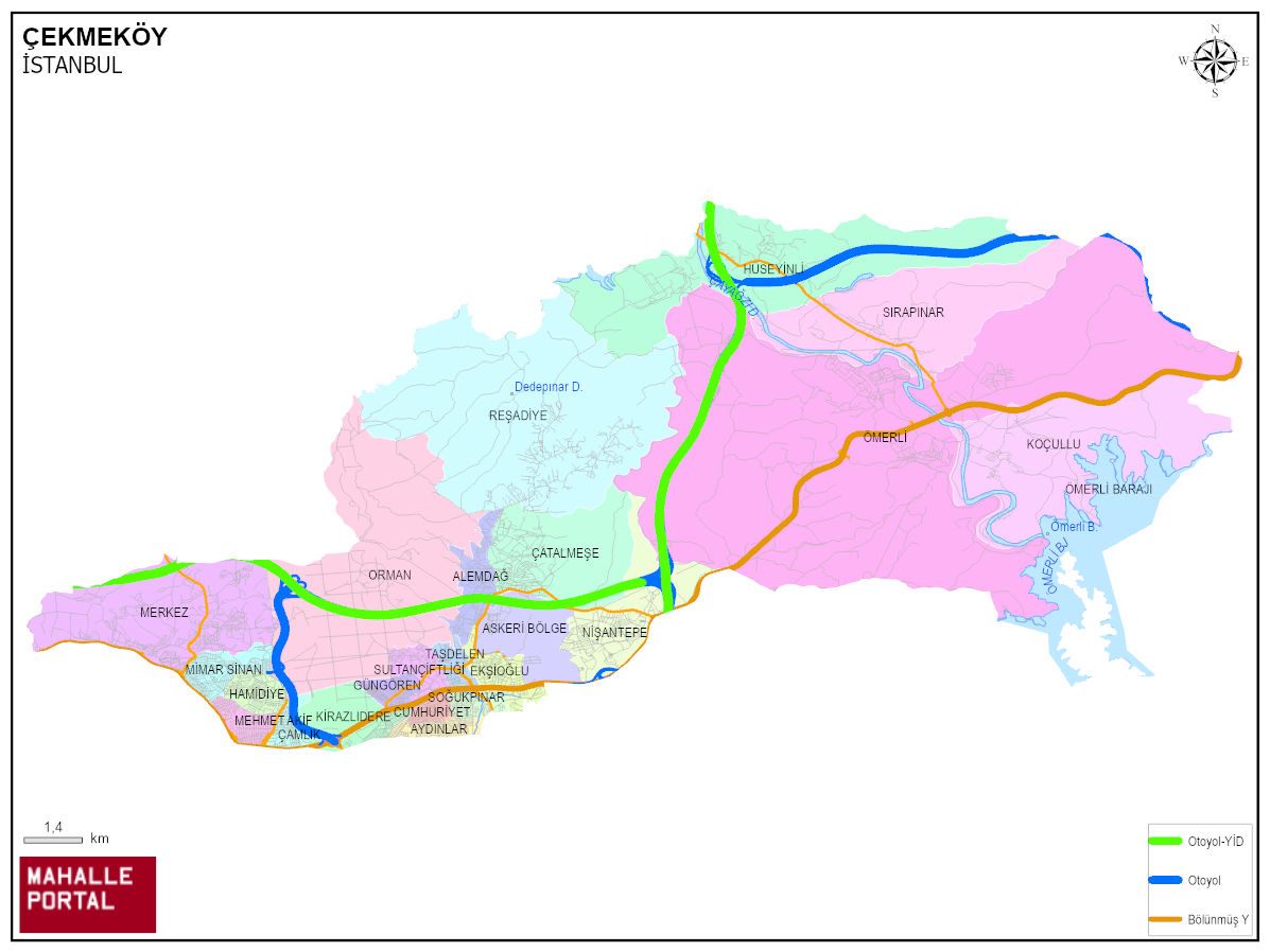 ÇEKMEKÖY Mahalle Köy Haritası | İlçedeki Tüm Mahalle ve Köyler