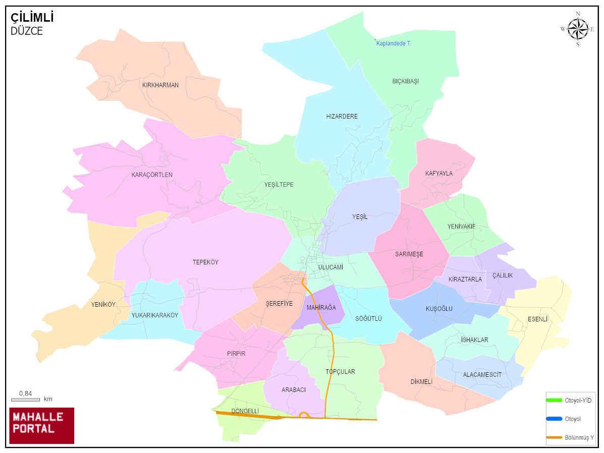 ÇİLİMLİ Mahalle Köy Haritası | İlçedeki Tüm Mahalle ve Köyler