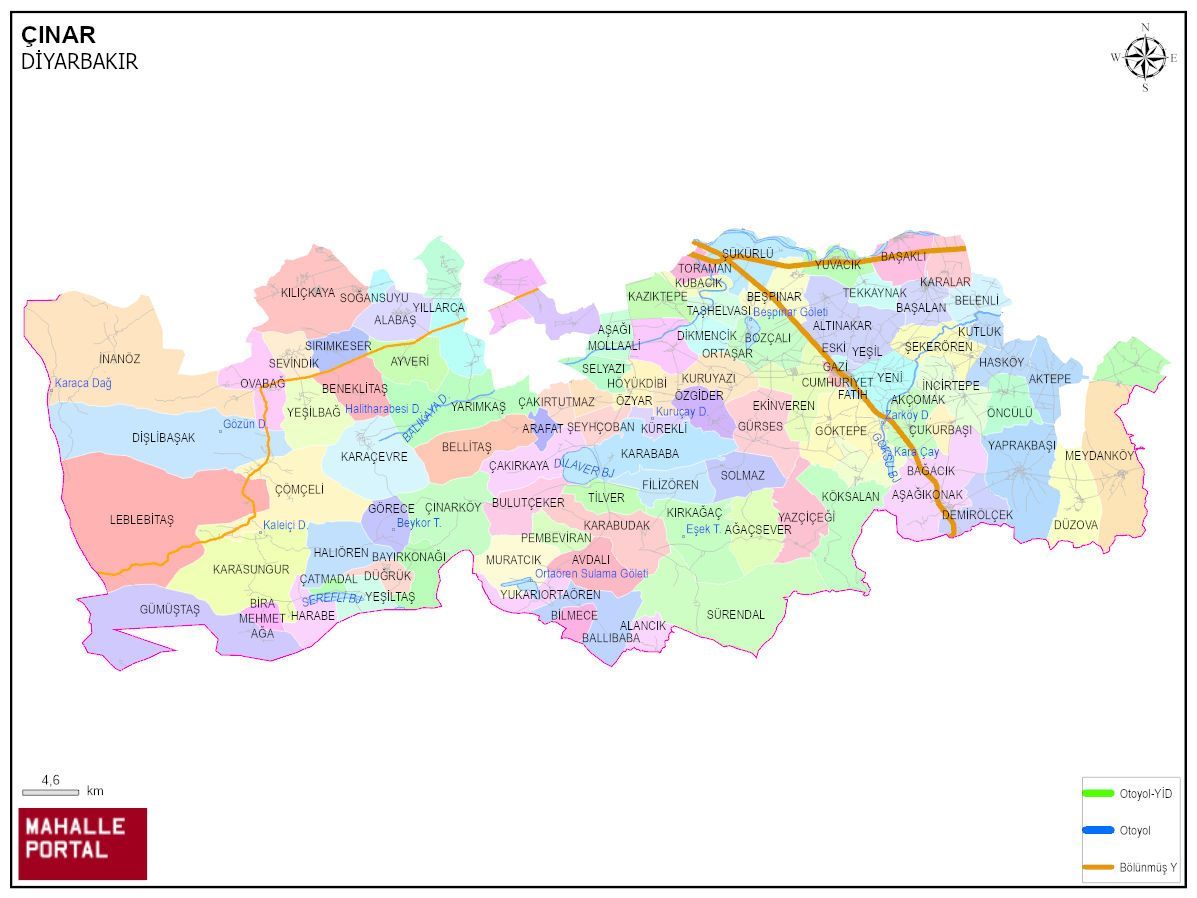 ÇINAR Mahalle Köy Haritası | İlçedeki Tüm Mahalle ve Köyler