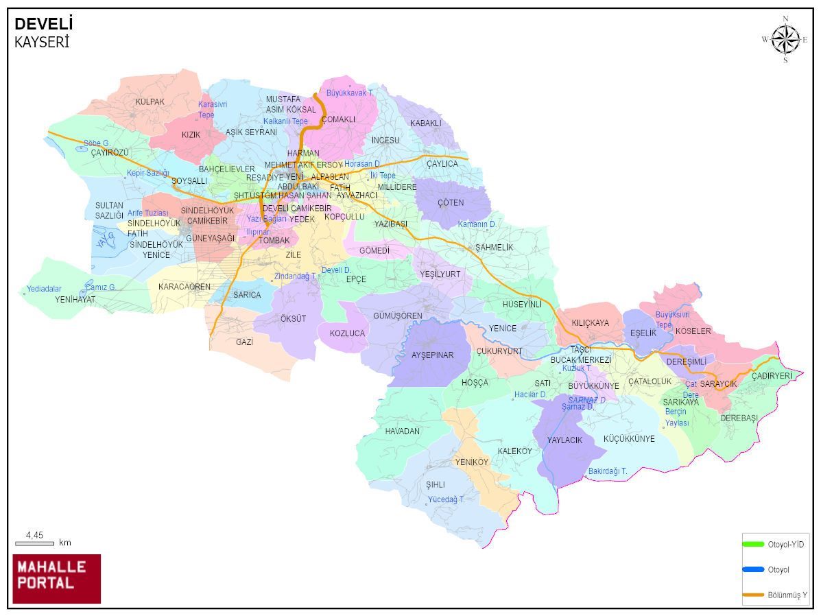DEVELİ Mahalle Köy Haritası | İlçe Mahalleleri ve Köy Sınırları
