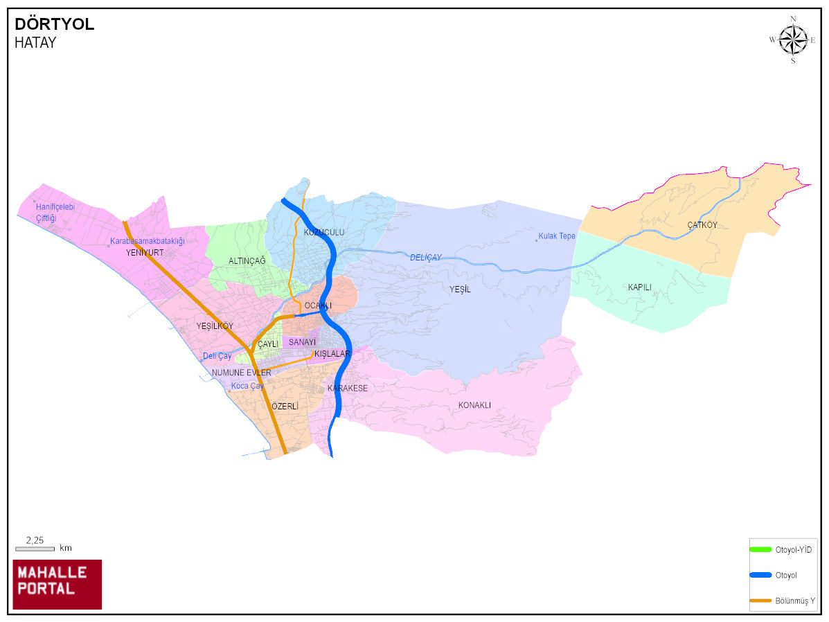 DÖRTYOL Mahalle Köy Haritası | İlçe Mahalleleri ve Köy Sınırları