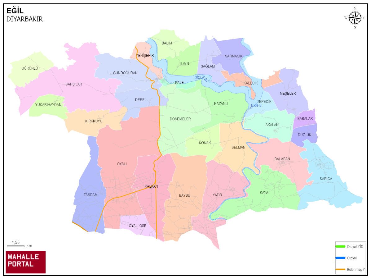 EĞİL Mahalle Köy Haritası | İlçe Mahalleleri ve Köy Sınırları