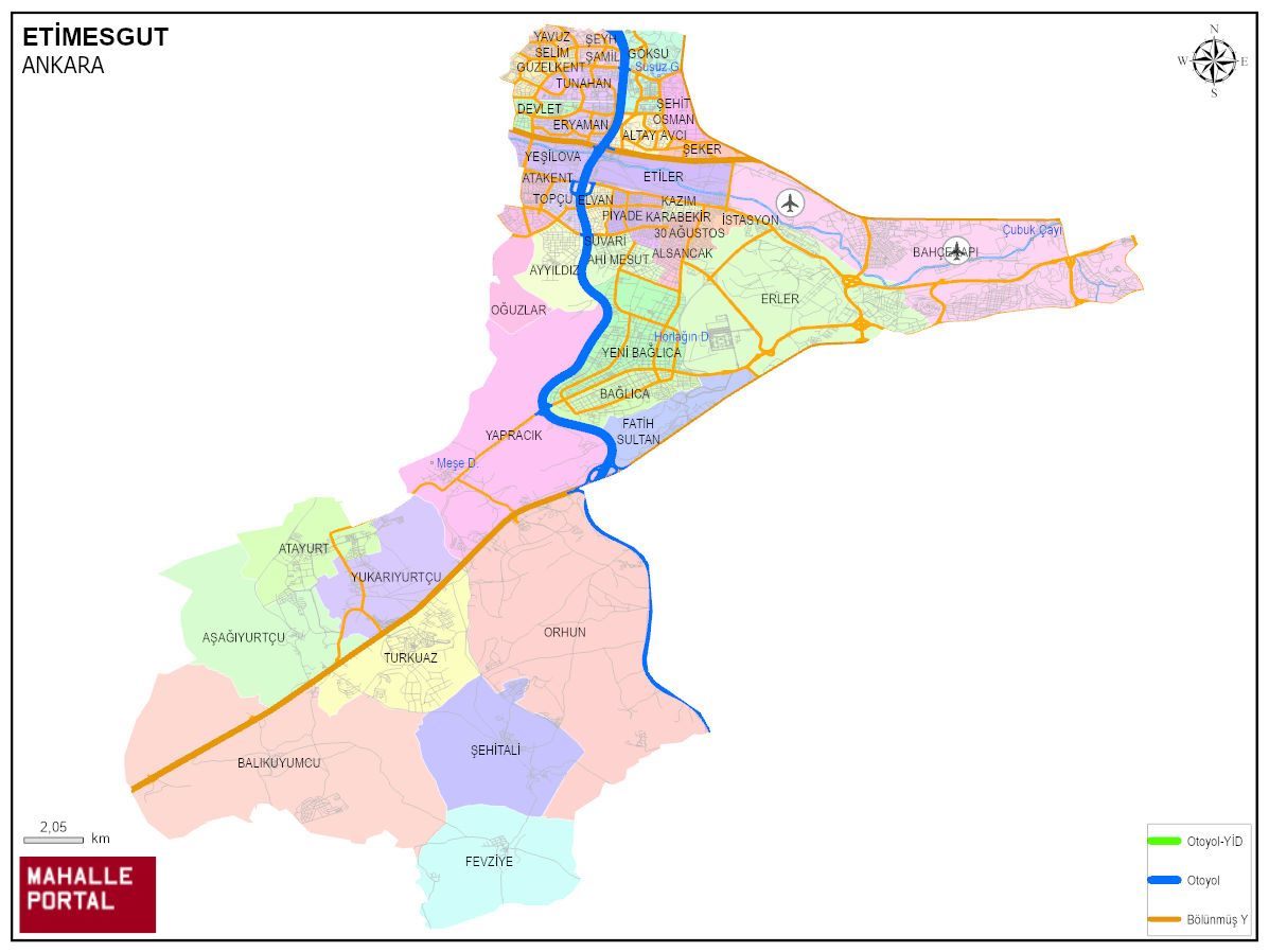 ETİMESGUT Mahalle Köy Haritası | İlçe Mahalleleri ve Köy Sınırları
