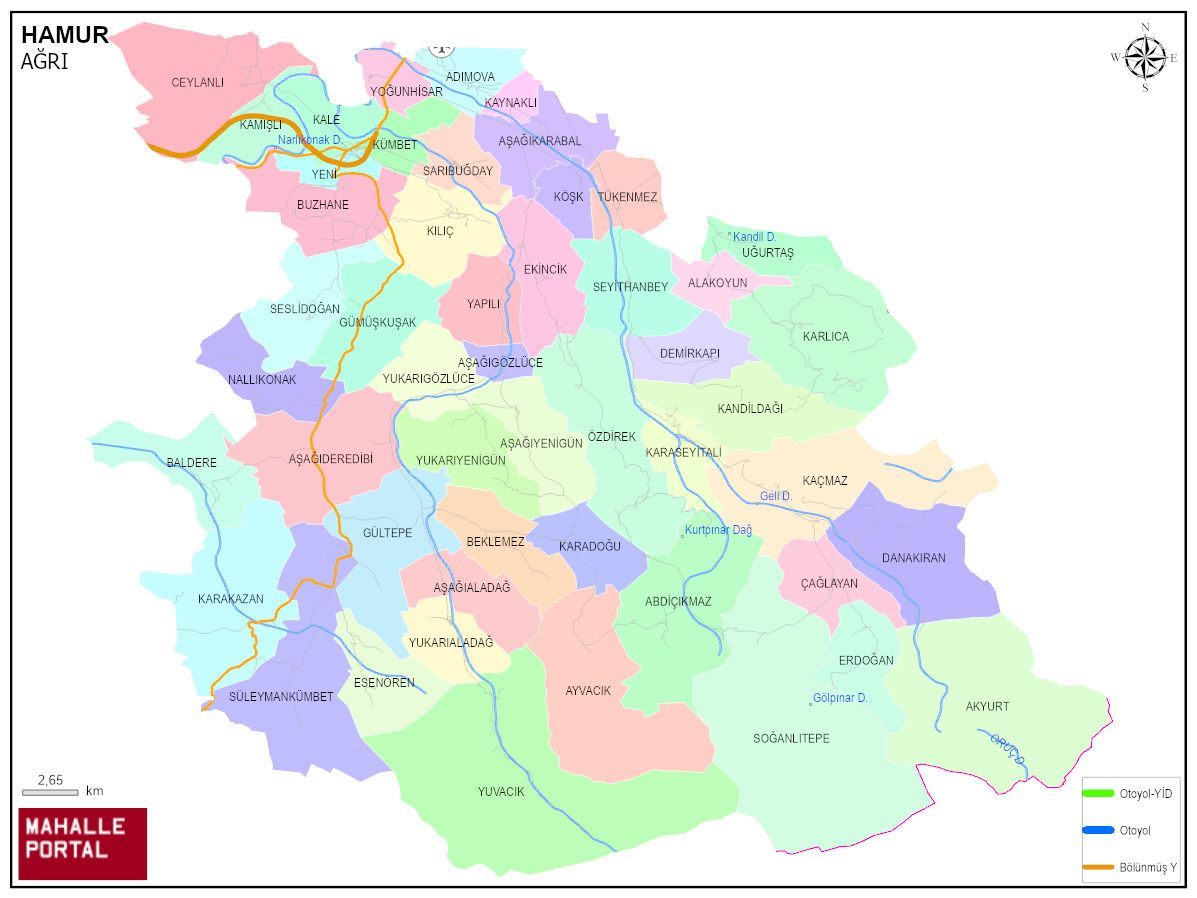 HAMUR Mahalle Köy Haritası