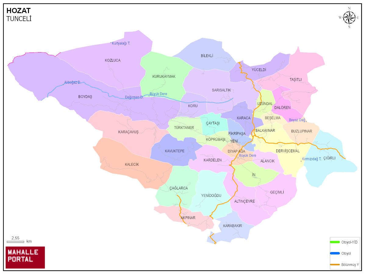 HOZAT Mahalle Köy Haritası