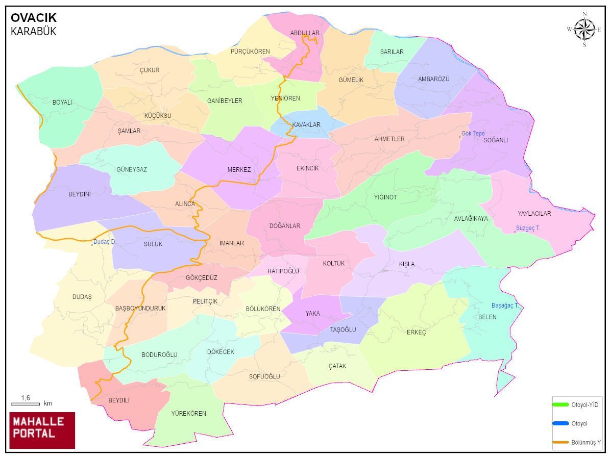 OVACIK Mahalle Köy Haritası | İlçedeki Tüm Mahalle ve Köyler