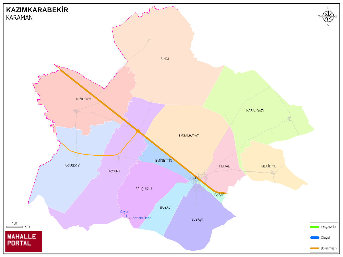 KAZIMKARABEKİR Mahalle Köy Haritası