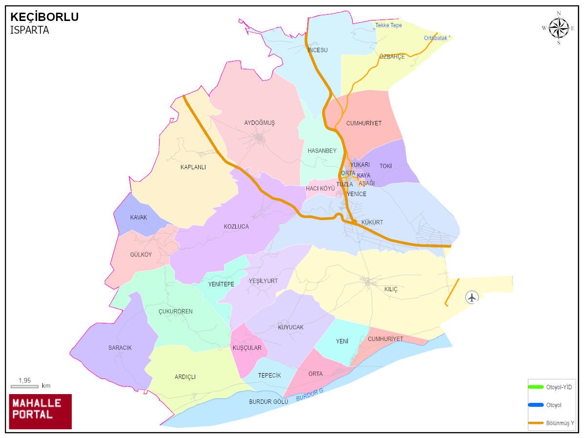 KEÇİBORLU Mahalle Köy Haritası