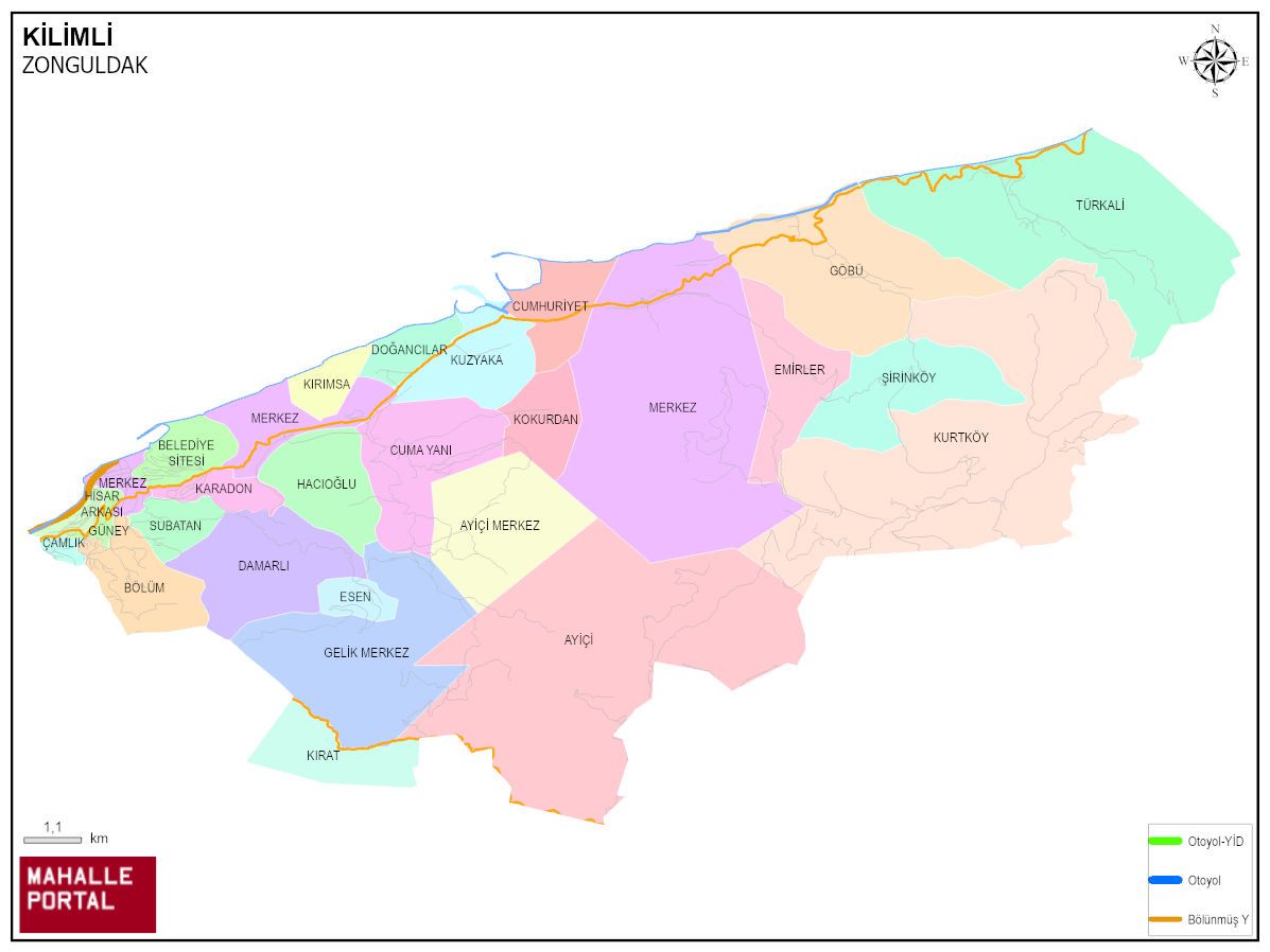 KİLİMLİ Mahalle Köy Haritası