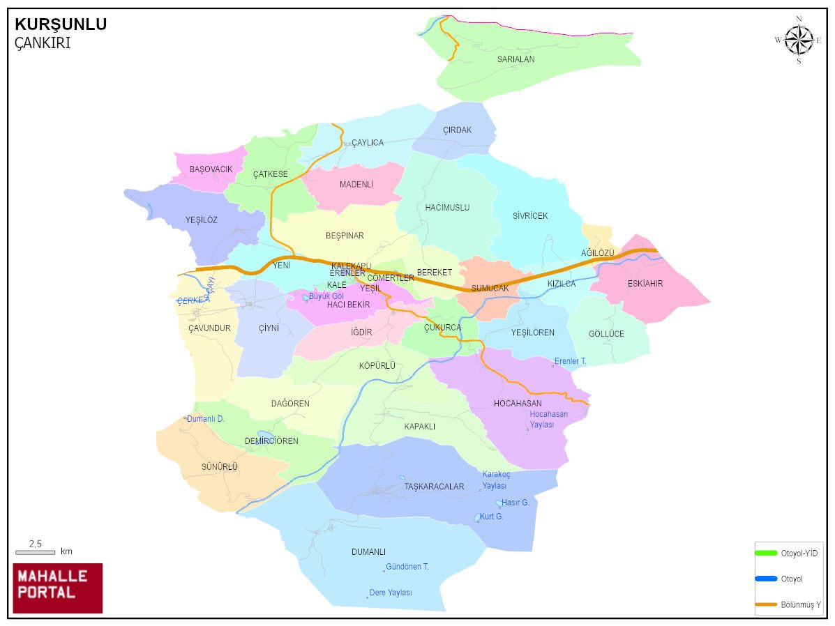 KURŞUNLU Mahalle Köy Haritası