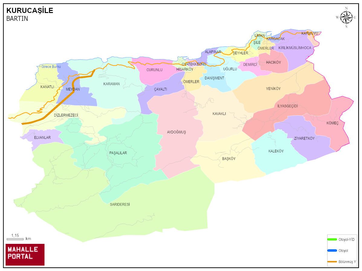 KURUCAŞİLE Mahalle Köy Haritası