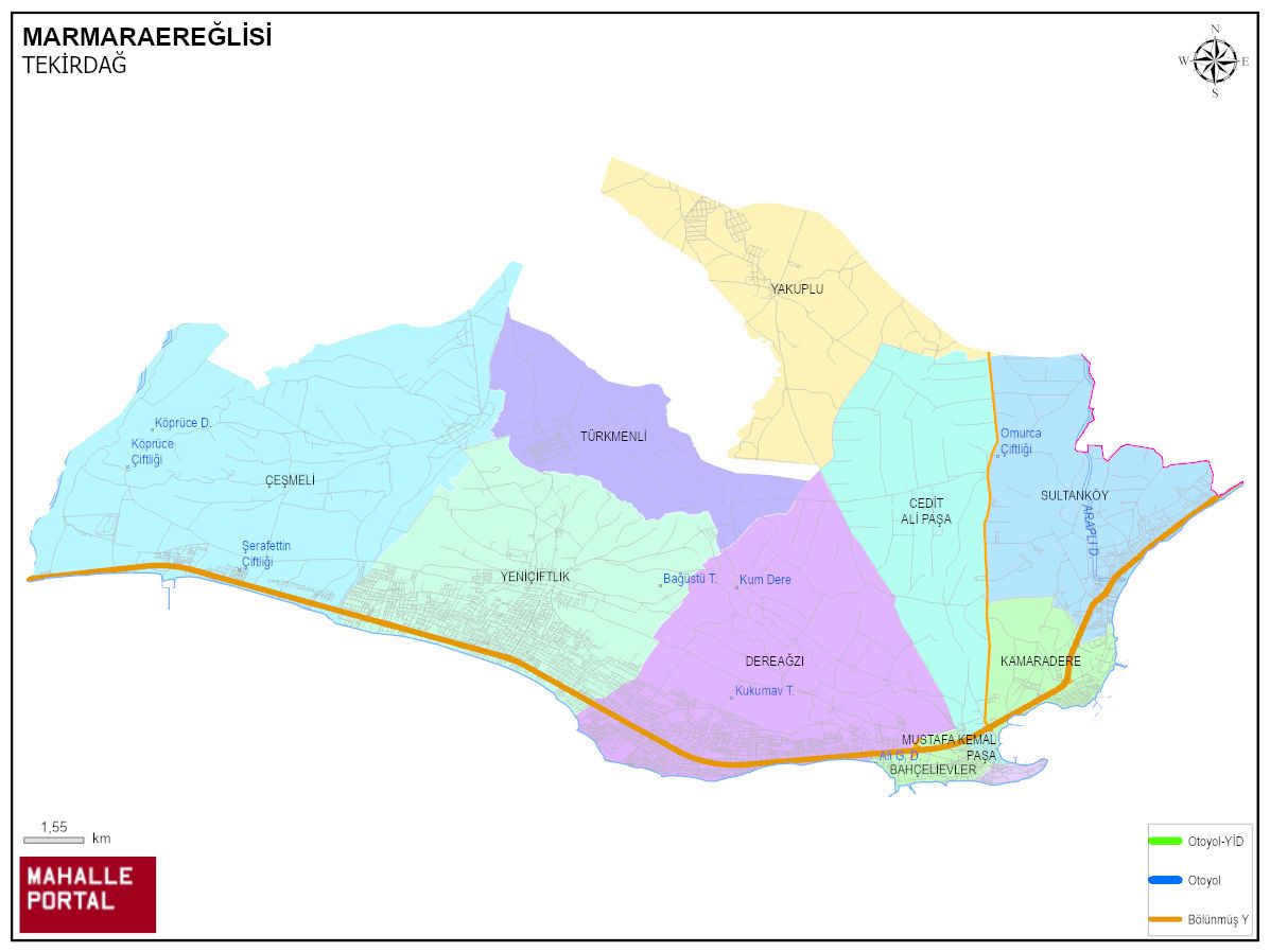MARMARAEREĞLİSİ Mahalle Köy Haritası