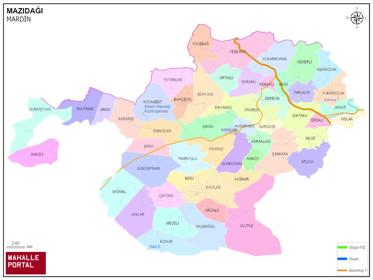 MAZIDAĞI Mahalle Köy Haritası