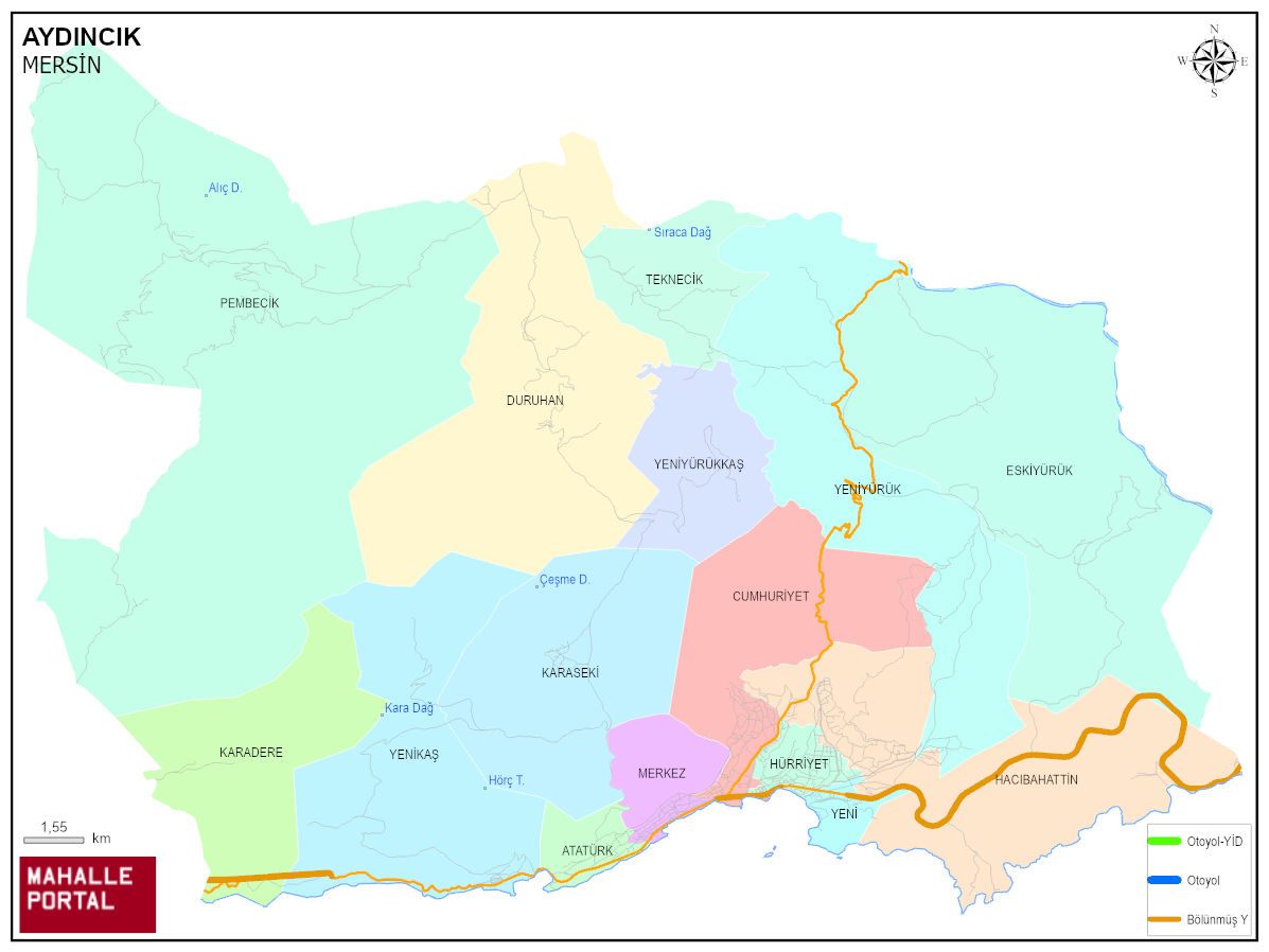 AYDINCIK Mahalle Köy Haritası | İlçe Mahalleleri ve Köy Sınırları