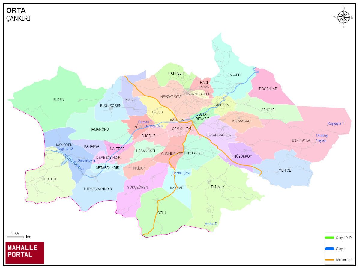 ORTA Mahalle Köy Haritası | İlçedeki Tüm Mahalle ve Köyler