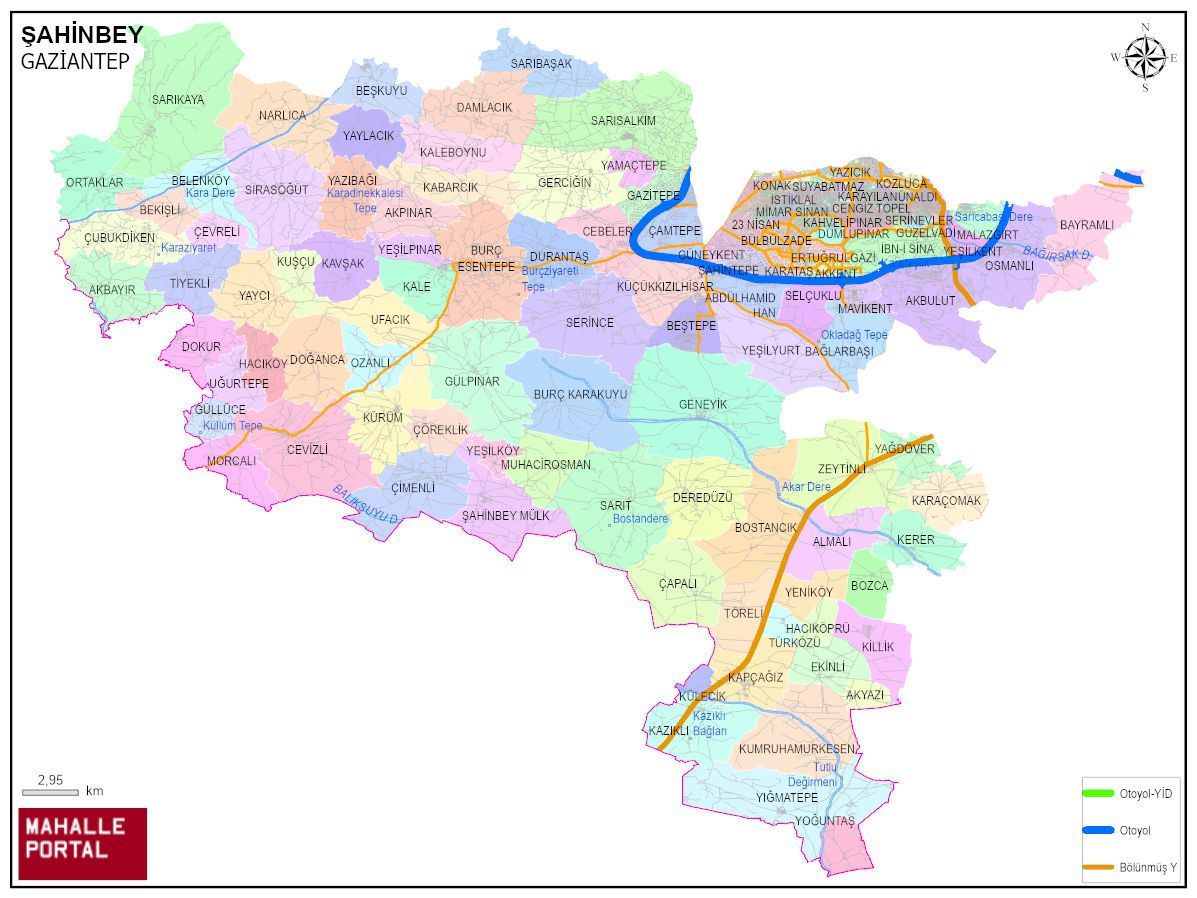 ŞAHİNBEY Mahalle Köy Haritası | İlçedeki Tüm Mahalle ve Köyler