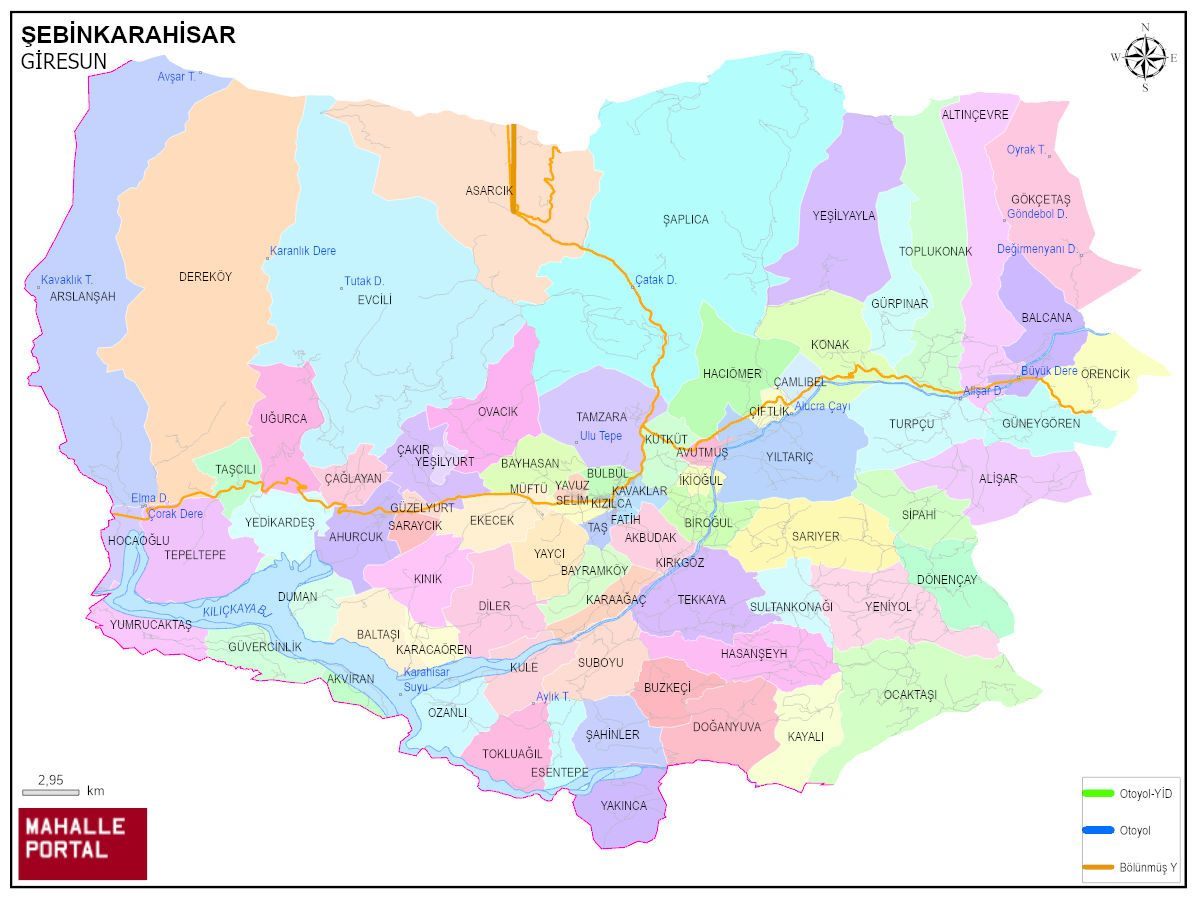 ŞEBİNKARAHİSAR Mahalle Köy Haritası | İlçedeki Tüm Mahalle ve Köyler