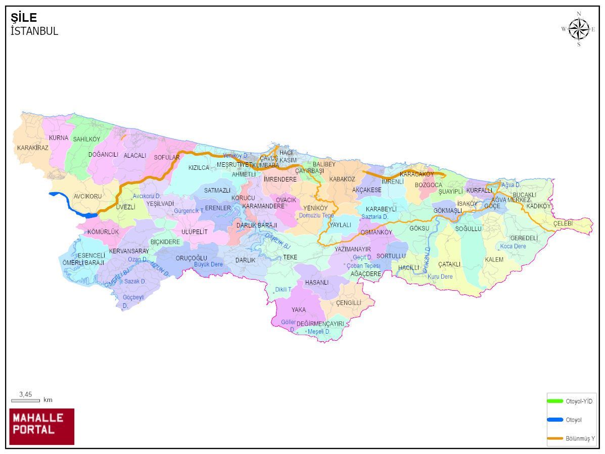 ŞİLE Mahalle Köy Haritası | İlçedeki Tüm Mahalle ve Köyler
