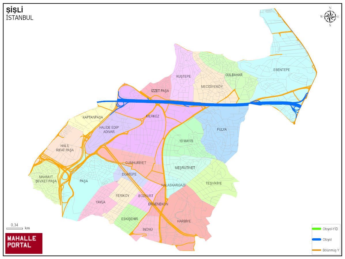 ŞİŞLİ Mahalle Köy Haritası | İlçedeki Tüm Mahalle ve Köyler