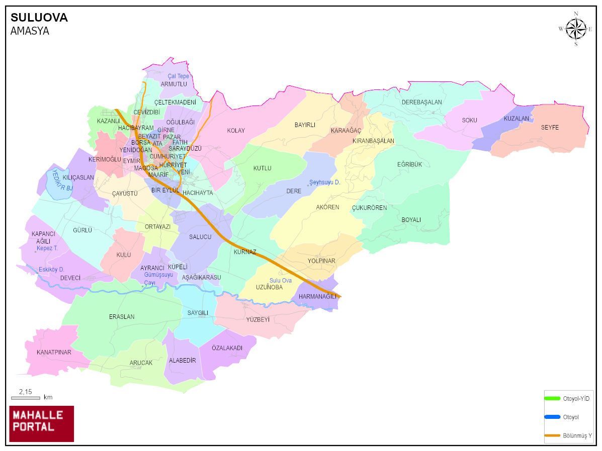 SULUOVA Mahalle Köy Haritası | İlçedeki Tüm Mahalle ve Köyler