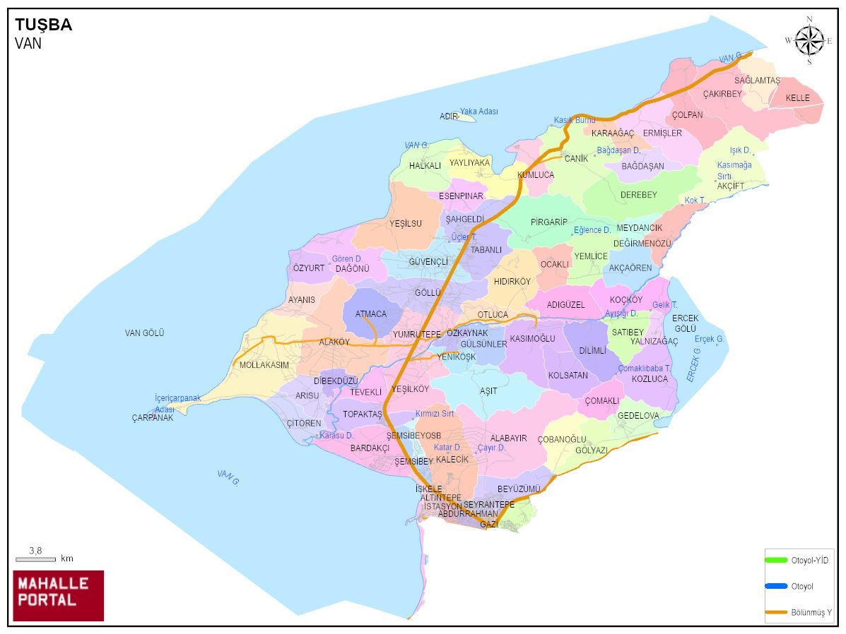 TUŞBA Mahalle Köy Haritası | İlçedeki Tüm Mahalle ve Köyler
