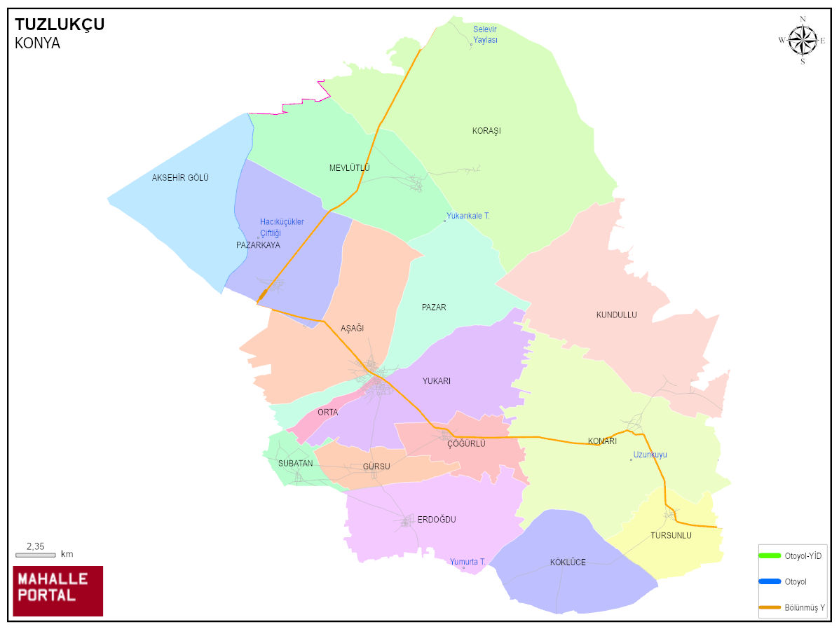 TUZLUKÇU Mahalle Köy Haritası | İlçedeki Tüm Mahalle ve Köyler