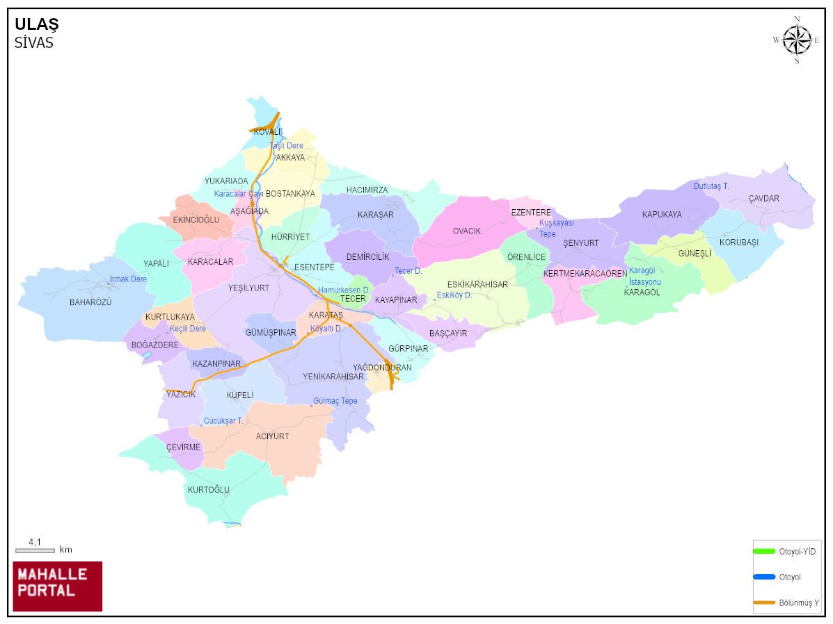 ULAŞ Mahalle Köy Haritası | İlçedeki Tüm Mahalle ve Köyler