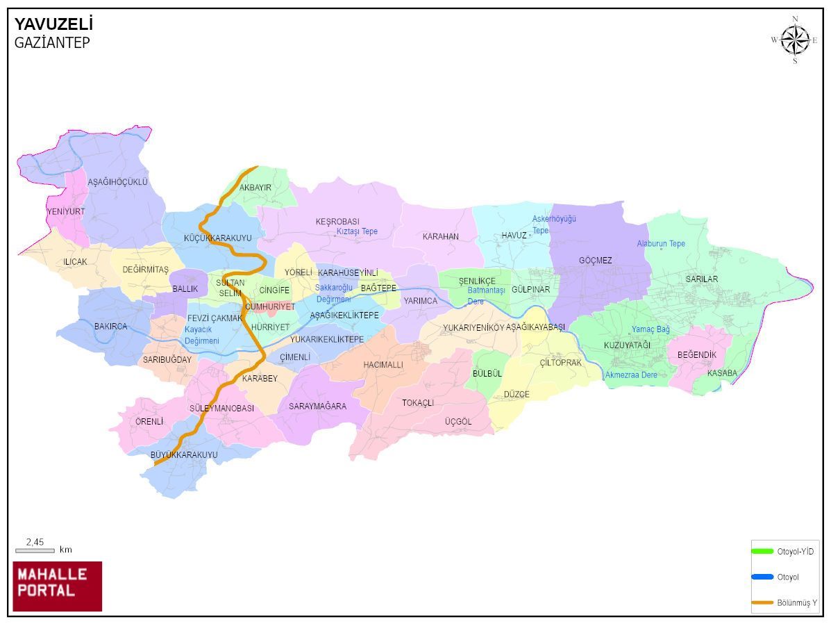 YAVUZELİ Mahalle Köy Haritası | İlçedeki Tüm Mahalle ve Köyler