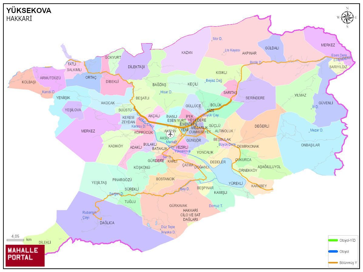 YÜKSEKOVA Mahalle Köy Haritası | İlçedeki Tüm Mahalle ve Köyler