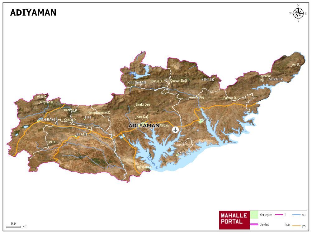 ADIYAMAN Fiziki Haritası