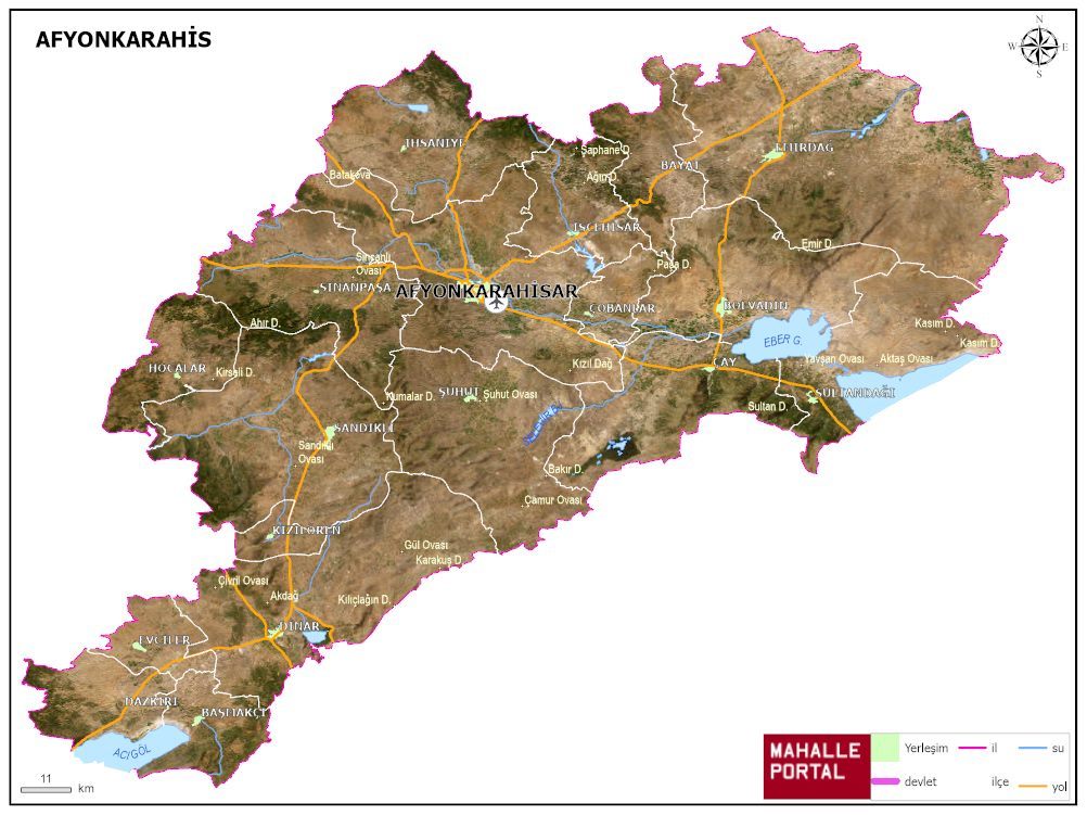 AFYONKARAHİSAR Fiziki Haritası