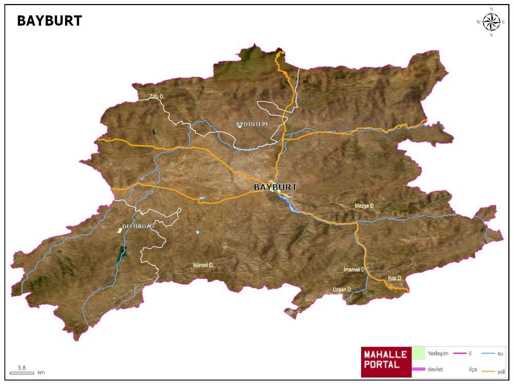 BAYBURT Fiziki Haritası
