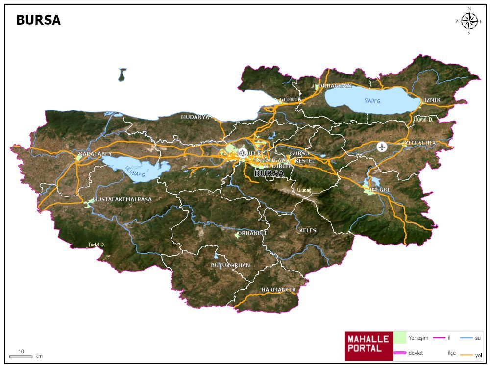 BURSA Fiziki Haritası