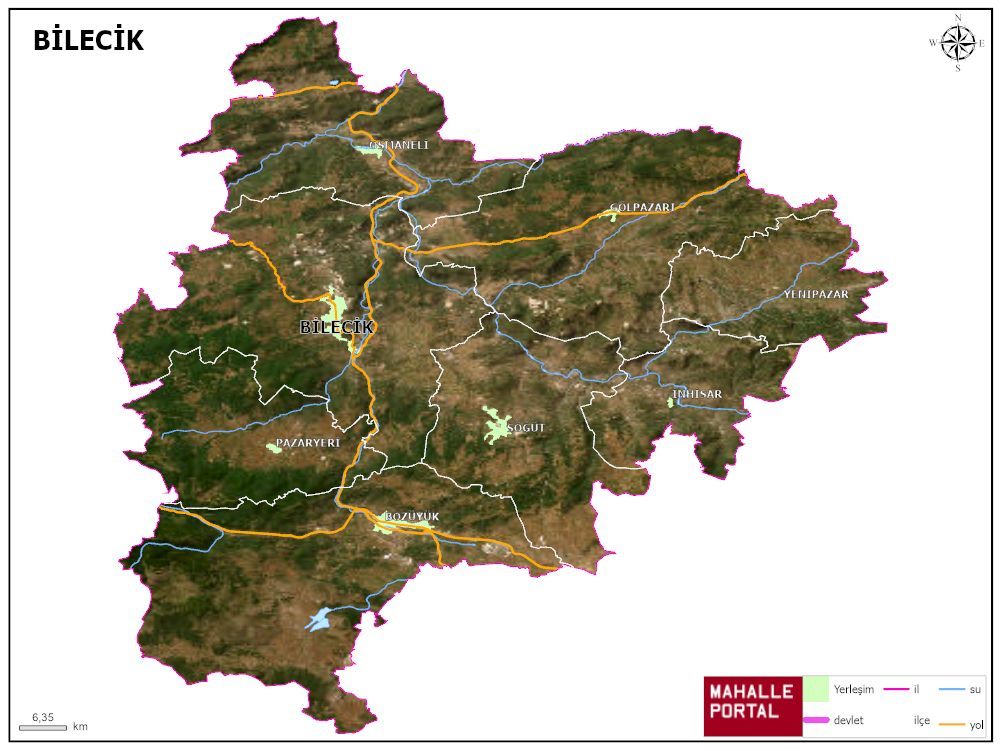 BİLECİK Fiziki Haritası