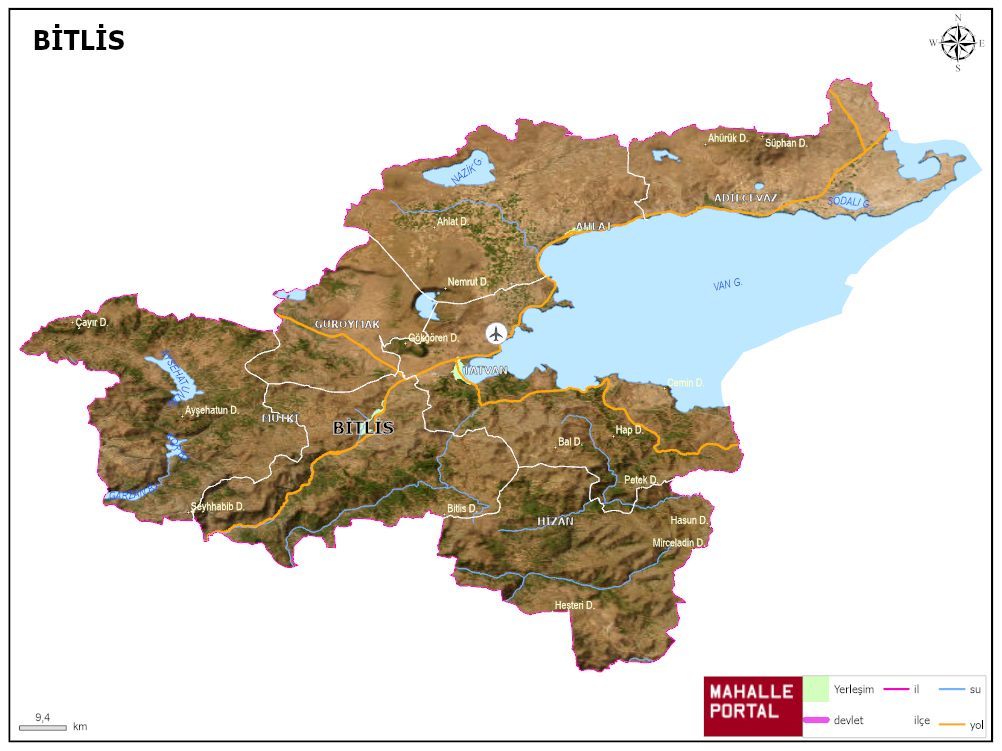 BİTLİS Fiziki Haritası