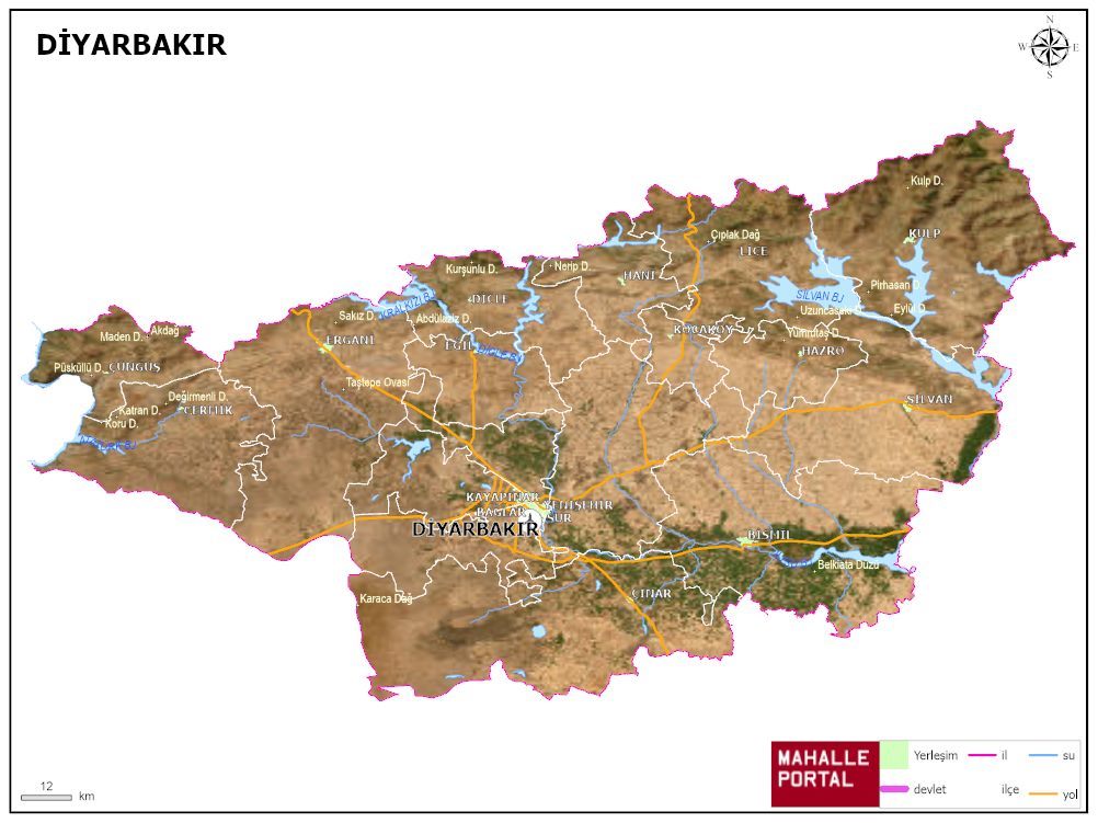 DİYARBAKIR Fiziki Haritası
