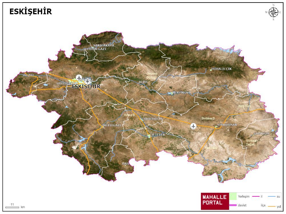 ESKİŞEHİR Fiziki Haritası