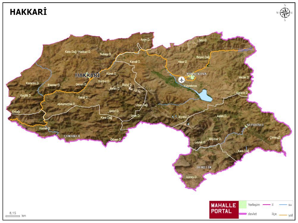 HAKKARİ Fiziki Haritası
