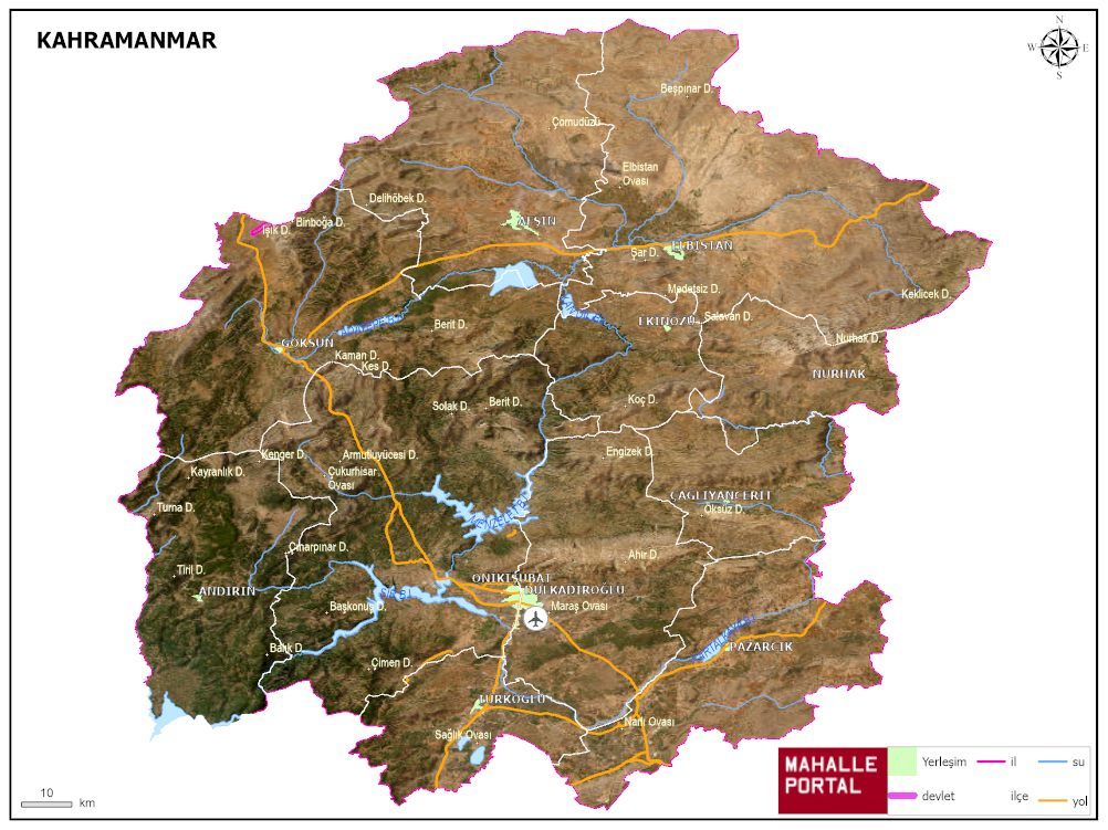 KAHRAMANMARAŞ Fiziki Haritası