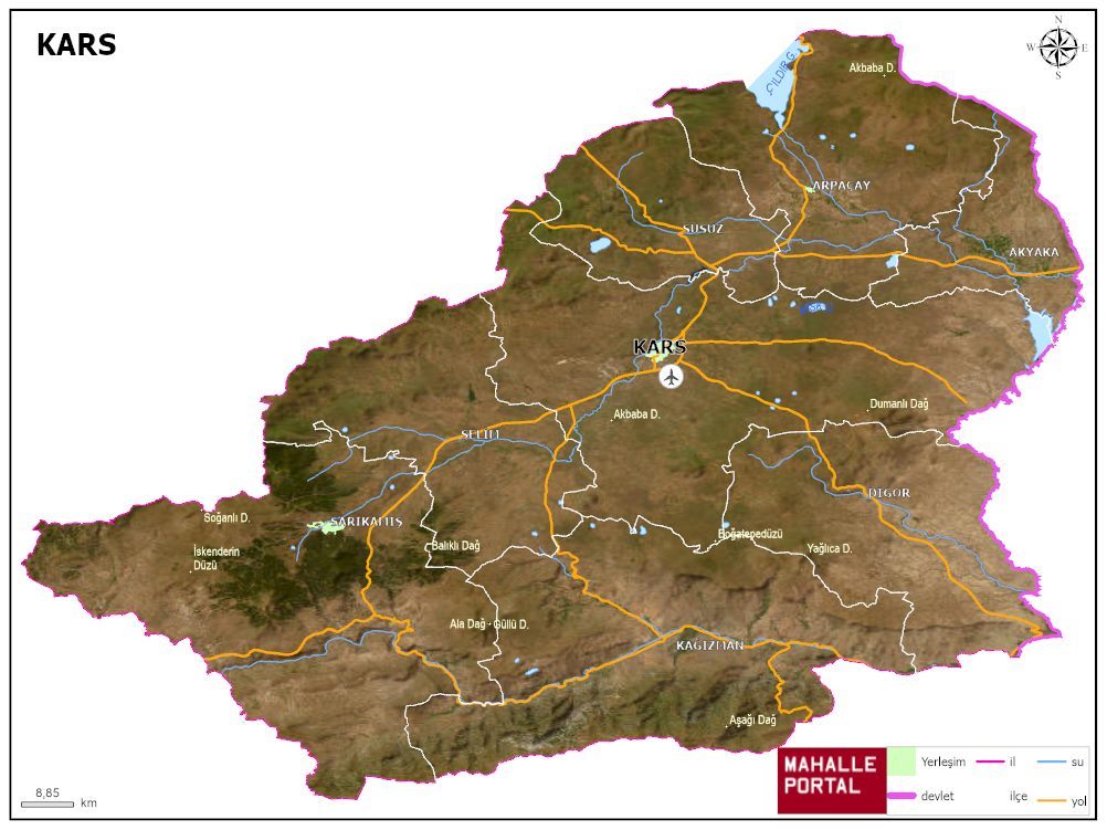 KARS Fiziki Haritası