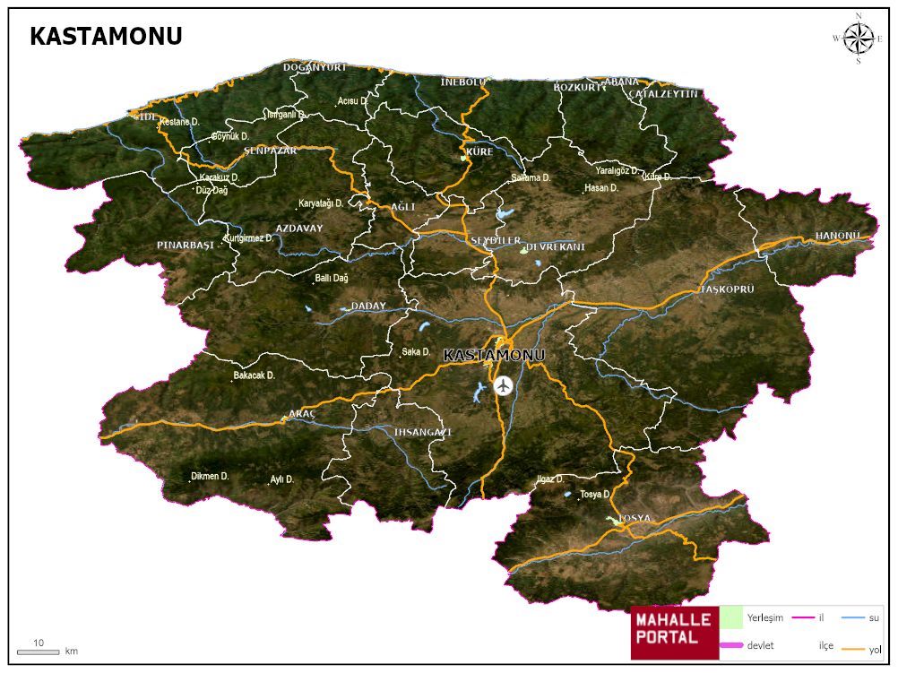 KASTAMONU Fiziki Haritası
