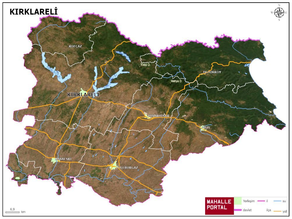 KIRKLARELİ Fiziki Haritası