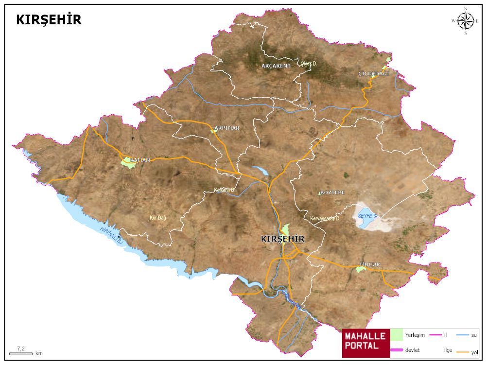 KIRŞEHİR Fiziki Haritası
